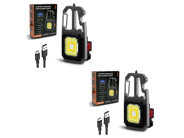 COB Mini Keychain Multi-Function Flashlight (2-Pack)