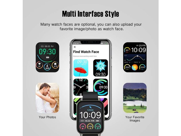 Smart Watch 2021 Watches for Men Women, Fitness Tracker 1.69" Touch Screen Smartwatch