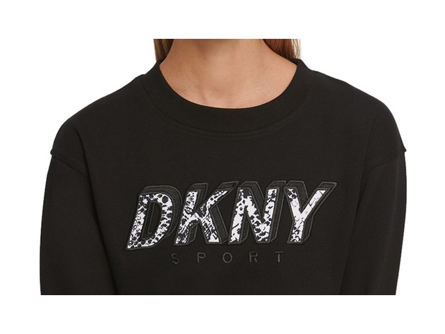 DKNY Women's Sport Pullover Sweatshirt, Black, X-Small at  Women's  Clothing store