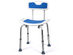 Costway Shower Bath Chair 6 Adjustable Height Non-Slip Bathtub Stool w/ Padded Back&Seat - Blue + Sliver