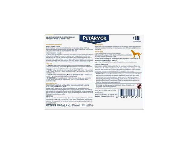PetArmor Plus Flea and Tick Prevention Waterproof Topical Treatment for Dogs, 3 Count