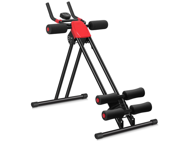 thumbnail image 2 of GYMAX Ab Machine With LCD Monitor - Adjustable Abdominal Trainer For Home Gym 2 of 14