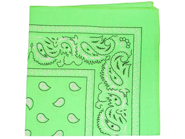 Mechaly Paisley 100% Cotton Double Sided Bandanas - 36 Pack - Neon Green
