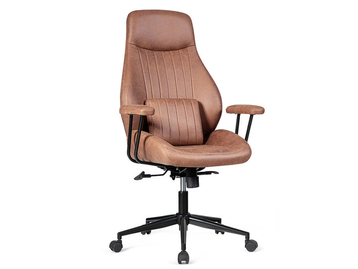 Ergonomic Desk Chair with Lumbar Support and Rocking Function - Costway