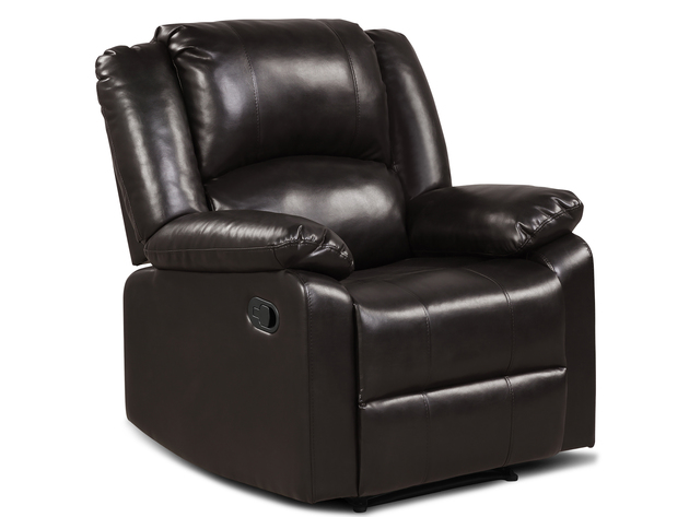 Costway Recliner Chair Lounger Single Sofa Home Theater Seating w/Footrest Brown - Brown
