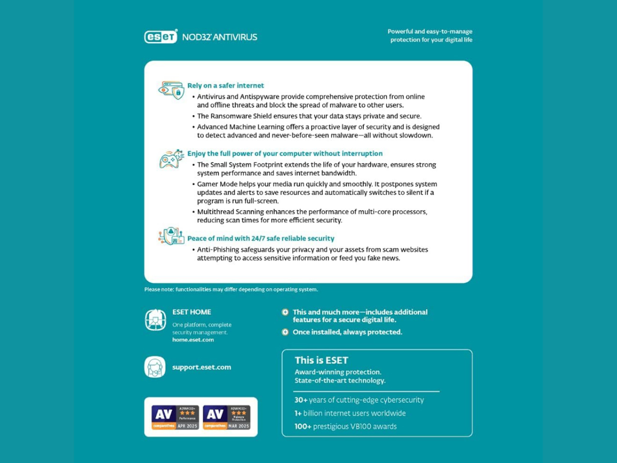 ESET NOD32 Antivirus (1 Device): 1-Year Subscription
