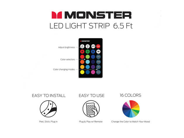 Monster MLB71042RGB Illuminessence Multi-Color Light Bar (2 Pack)