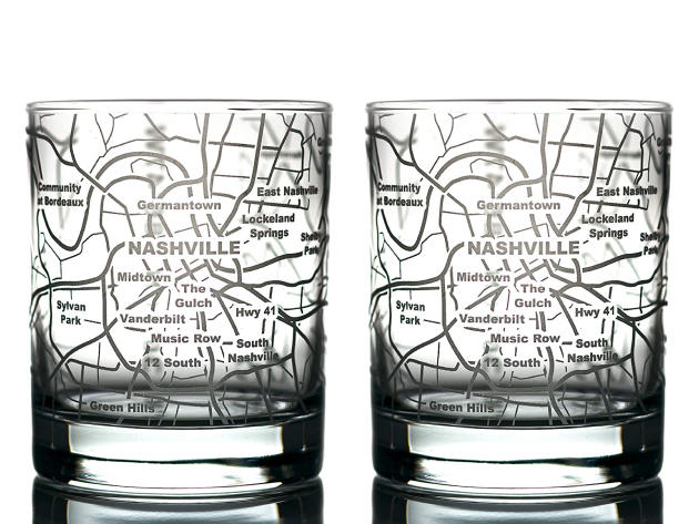 | Etched with Boston Map 10 Oz Tumbler for Boston Lovers Single Glass Greenline Goods Whiskey Glasses Old Fashioned Rocks Glass 