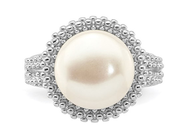 Freshwater Cultured 11-12mm Pearl Ring in Sterling Silver 