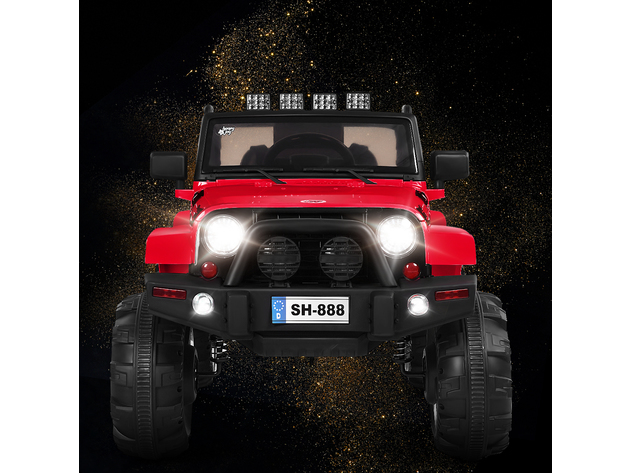 Costway 12V Kids Ride On Truck Car w/Bluetooth Remote Control MP3 Music LED Lights Red - Red