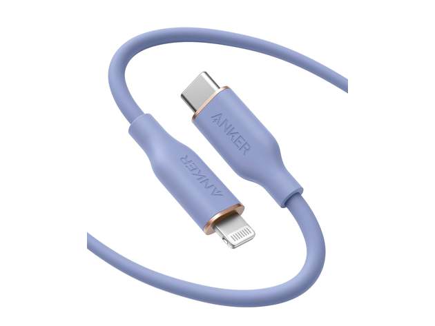 Anker 641 USB-C to Lightning Cable (Flow, Silicone) - 6ft/Lavender Grey
