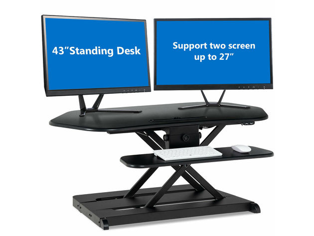 Costway Electric Standing Desk Height Adjustable Tabletop Sit To Stand Riser Monitor