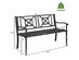 Costway Patio Garden Bench Steel Frame Park Yard Outdoor Furniture Porch Chair Black