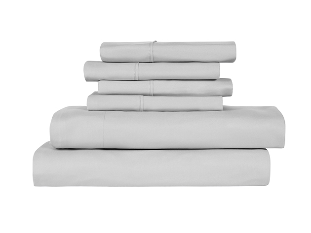 6-Piece Bamboo-Blend Comfort Luxury Sheet Set (Silver/Queen)