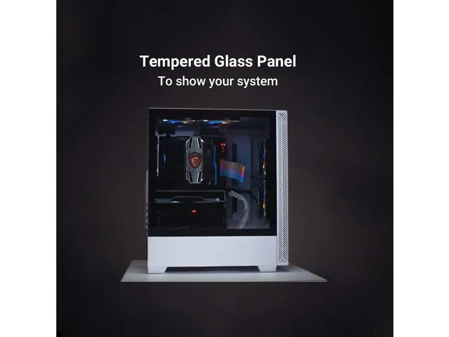 Lian Li Mid-Tower Chassis ATX Computer PC Gaming Case Tempered Glass Side Panel (Like New, Damaged Retail Box)