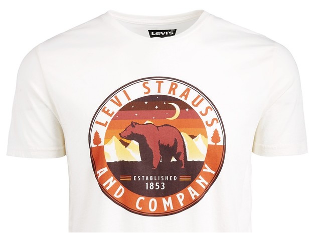 Levi's Men's Bear Logo T-Shirt White Size Medium