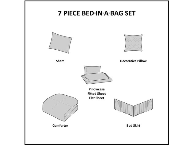 Madison Park Bed in a Bag Comforter Set King Circular Aqua