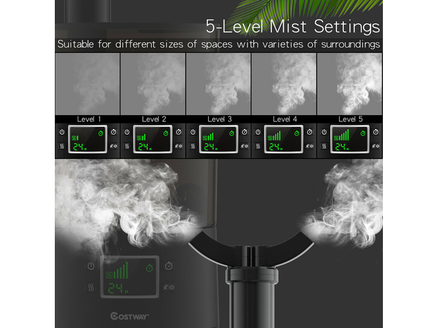 Costway 6.5L Ultrasonic Humidifier 360degrees 5-Level Mist Settings - Black