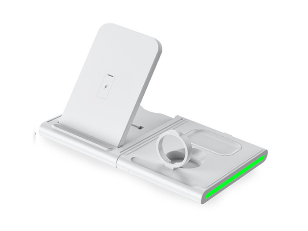 Magnetic Power Tiles: 4-in-1 Wireless Charging Station (White)