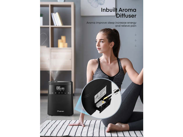 Humidifier with LED Touch Display, 5.5L Top Fill, Warm and Cool Mist Humidifiers for Bedroom, Customized Humidity, Sleep Mode, 12H Timer, for Living Room, Office and Baby Room