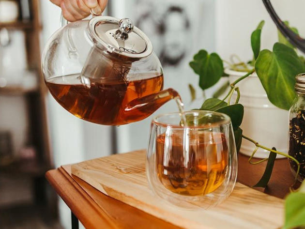 Joliette 1250ml Glass Teapot with Fresno Glass Double Wall Cups