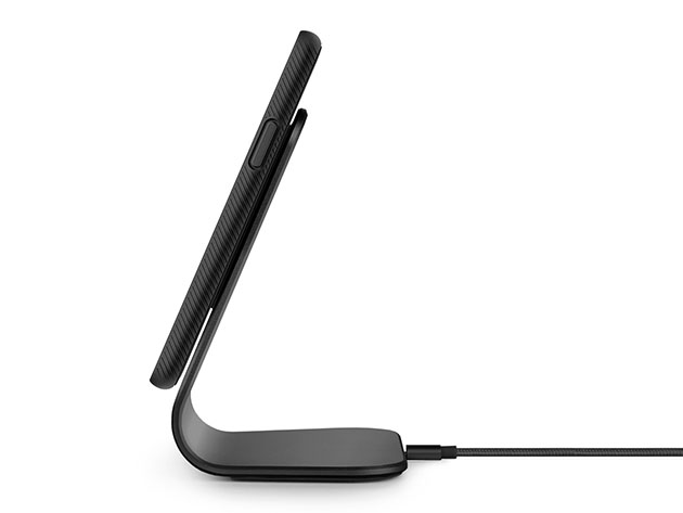 Home & Office Kit: Qi Charging Desk Stand (Black) + iPhone 11 Case