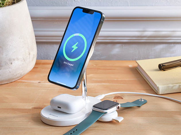 Adam Elements OMNIA M2+ MagSafe Wireless Charging Station + A1 Apple Watch Fast Charger