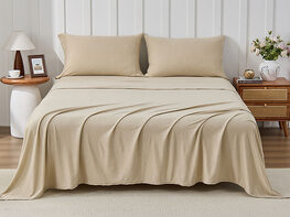 Kathy Ireland 4 Piece Heathered Jersey Knit Cotton Sheet Set