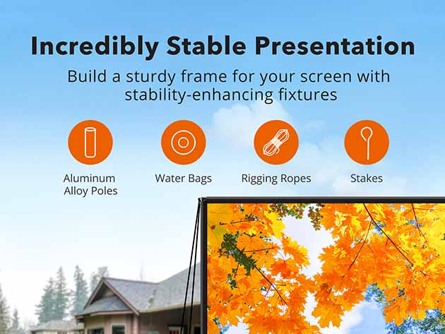 100" Freestanding Portable Front & Rear Projection Screen