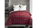 Spyder Sherpa Lined Flannel Ultra Plush Bed Blanket Interwoven Strength - King 90"x102" Red+Black