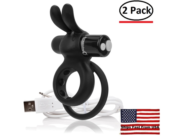( 2 Pack ) Charged Ohare Rechargeable Rabbit Vibe - Black