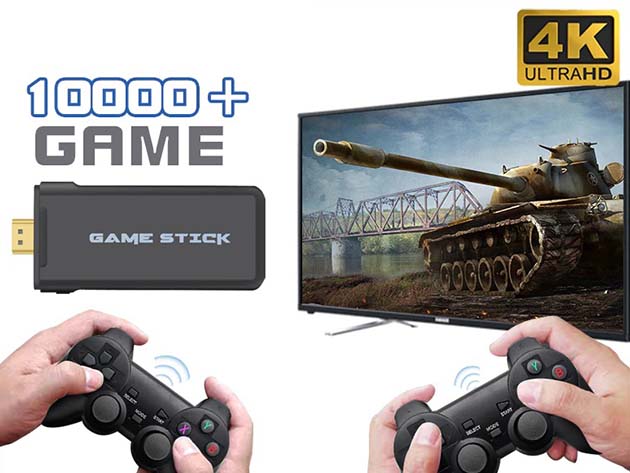 Portable 4K TV Retro Video Game Console with 2.4GHz Wireless Controllers