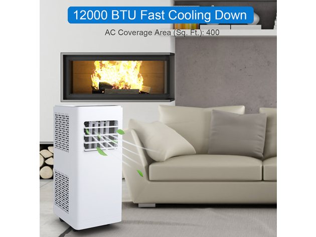 Costway 12000BTU Electric Portable Air Cooler Dehumidify Cool Fan W/ Remote Control - White