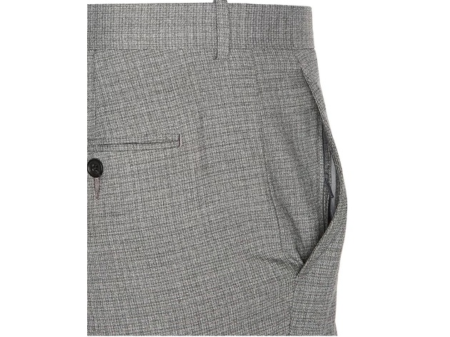 Perry Ellis Men's Portfolio Slim Fit Heathered Check Dress Pants Castlerock Gray Size 34X34
