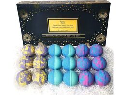 Bath Bombs 18 Piece Gift Set with Healing Essential Oils, Natural Moisturizing