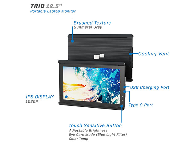 Trio Max Mobile Pixels – Monitor de laptop triple pantalla de 14