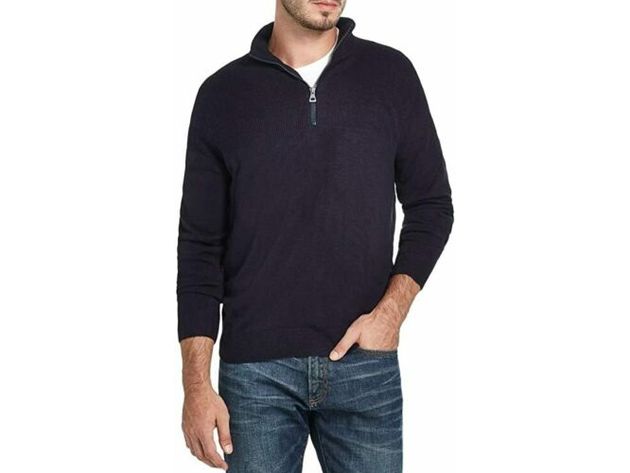Weatherproof Vintage Men's Soft Touch Quarter-Zip Sweater Black Size XX Large