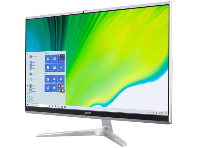 Acer C241651UR13 24 inch Aspire C24 Multi-Touch All-in-One Desktop Computer - Silver