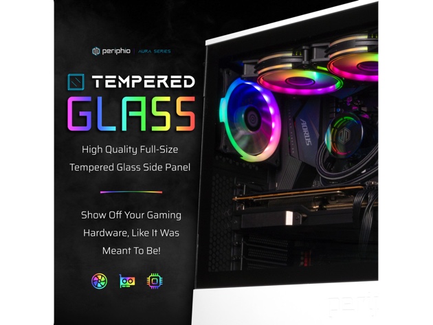 Periphio Nova Prebuilt Gaming PC | Liquid Cooled | AMD Ryzen 5 5600X (4.6GHz Turbo) | Radeon RX 6600 (8GB) | 1TB M.2 NVMe SSD | 16GB DDR4 RAM | WiFi + BT