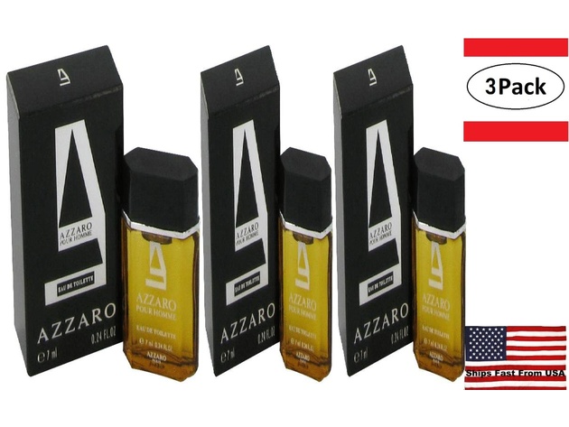 3 Pack AZZARO by Azzaro Mini EDT .23 oz for Men