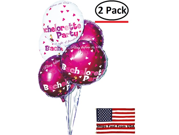 [ 2 Pack ] Bachelorette Party Foil Balloons 9 Pack Assorted  Colors
