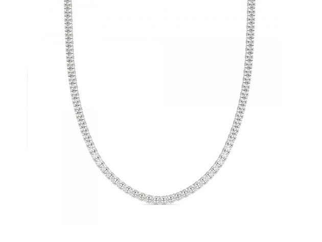 3mm Round Cut Tennis Necklace with White Stones (20")