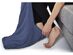 Sunbeam Microplush Comfy Toes Electric Heated Throw Blanket w Foot Pocket Newport Blue - Newport Blue