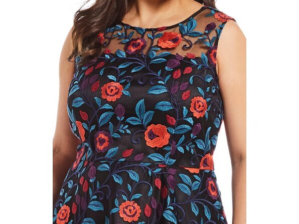 tahari embroidered dress