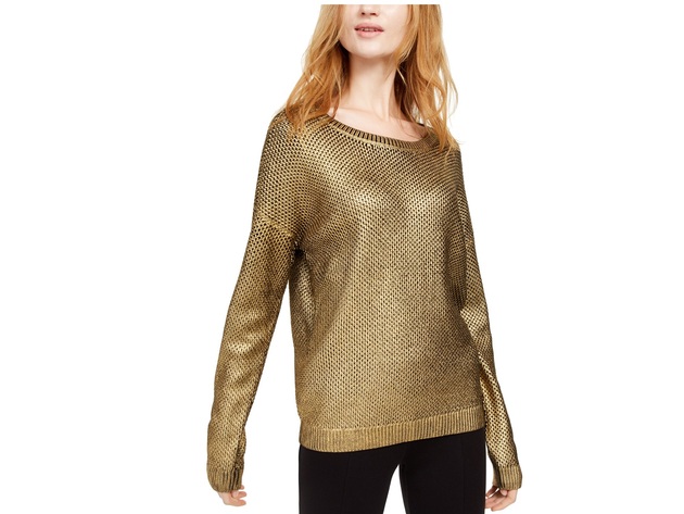 Metallic Pointelle Sweater Gold 
