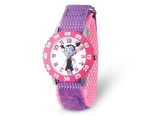 Disney Girls Vampirina Purple Strap Time Teacher Watch