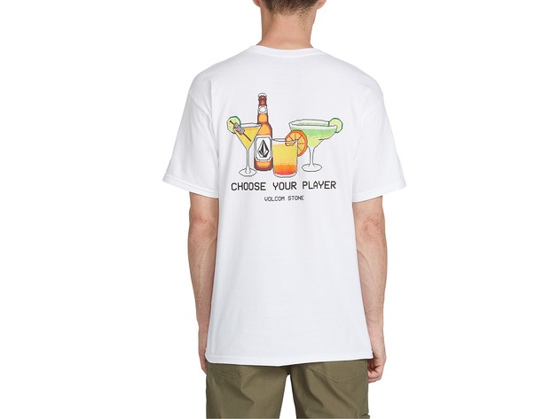 Volcom Men's Choose Your Player Graphic T-Shirt White Size Small