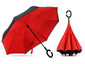 Double Layer Inverted Umbrella with C-Shaped Handle - Black