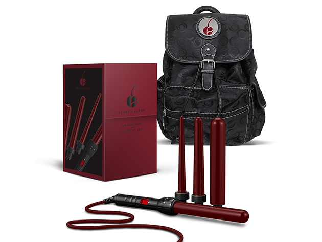 Black Cherry Professional 4-in-1 Curling Iron Set