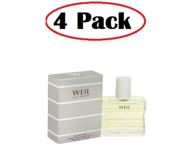 4 Pack of Weil Pour Homme by Weil Eau De Toilette Spray 1.7 oz